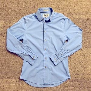 Men’s Express 1MX Fitted Blue Shirt Size Small 14-14.5